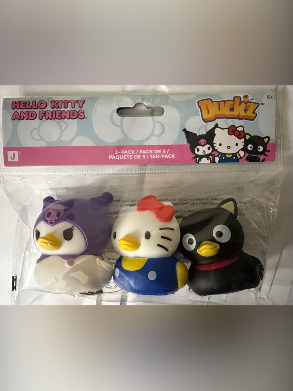 3-pack Hello Kitty and friends ducks rubber    Ducks kuromi Hello Kitty chococat